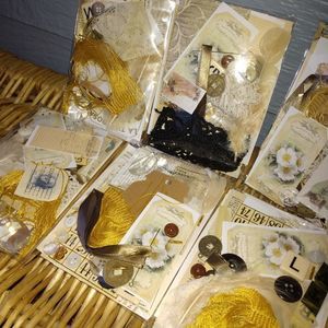 COPY #1- 5/$25 35 Pc Brown Cream Mixed Media Collage Kit